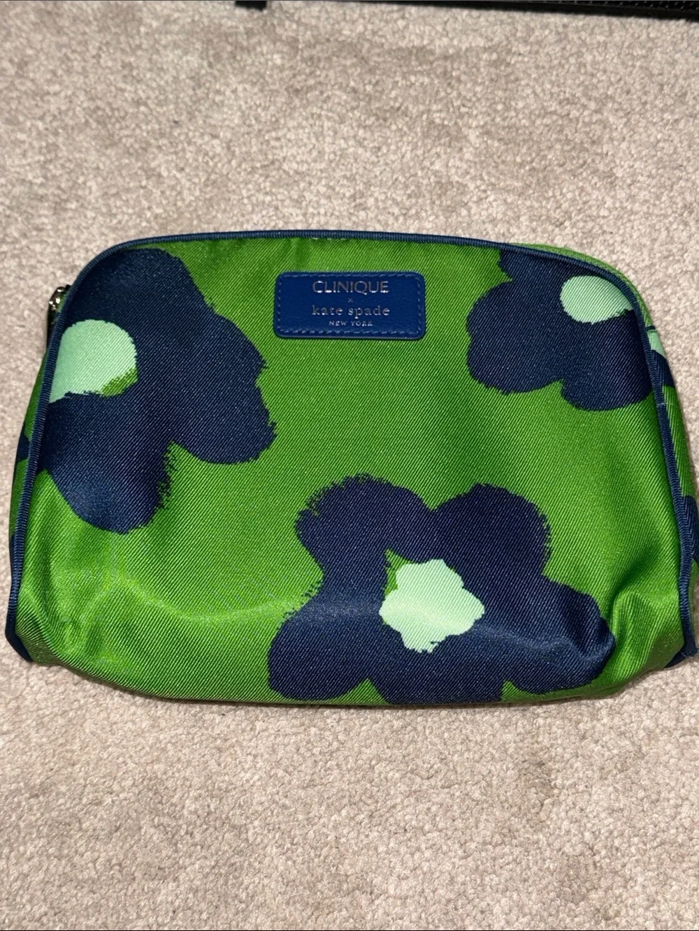 kate spade Green & Navy Polka Dot Clinique Travel Skincare Pouch Set